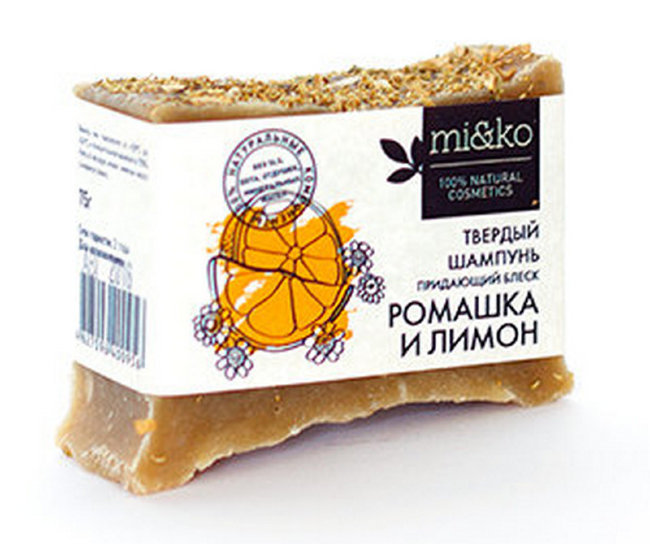 MiKo Шампунь твердый Ромашка и Лимон, 75 г