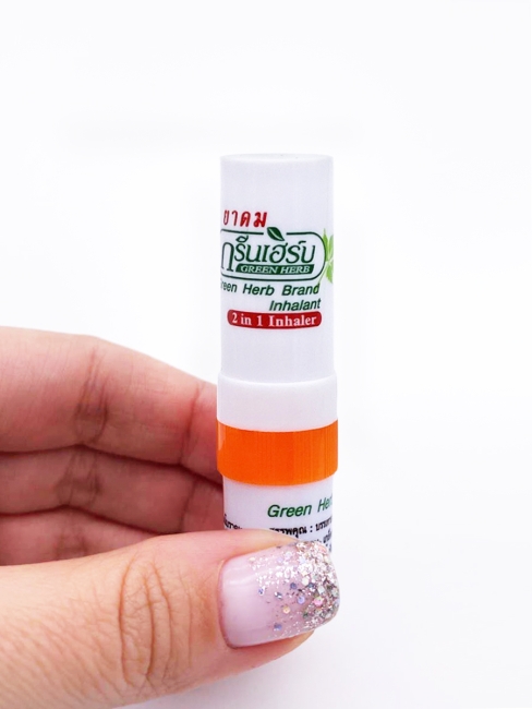 Green Herb Ингалятор карандаш назальный, тайские натуральные эфирные масла 2 в 1 оранжевый 2 in 1 Inhaler Orange, 2 мл