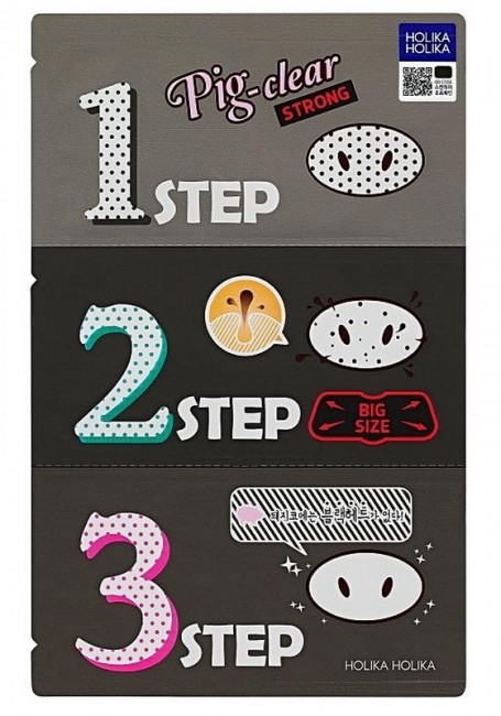 Holika Holika Pig Clear Blackhead 3-step Kit Strong Трехступенчатый набор для удаления чёрных точек, 7 г Holika Holika Pig Clear Blackhead 3-step Kit Strong Трехступенчатый набор для удаления чёрных точек, 7 г