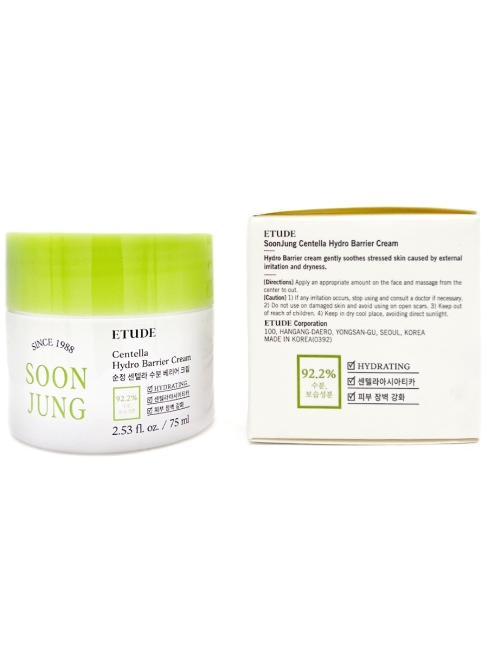 Etude Защитный крем для лица с центеллой Soon Jung Centella Hydro Barrier Cream, 75 мл