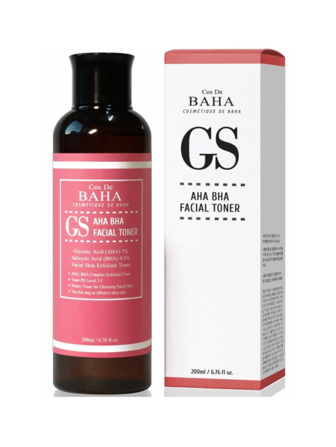 Cos De BAHA Тонер для лица с гликолевой и салициловой кислотами AHA/BHA GS Toner (GS), 200 мл Cos De BAHA Тонер для лица с гликолевой и салициловой кислотами AHA/BHA GS Toner (GS), 200 мл