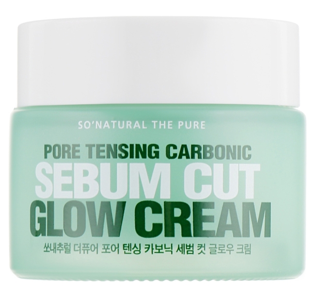 So Natural Увлажняющий крем для сужения пор Pore Tensing Carbonic Sebum Cut Glow Cream, 50 мл