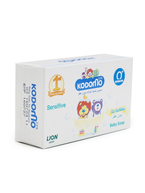 LION Мыло детское для новорожденных Kodomo Sensitive With Natural Moisturizer Baby Soap, 75 г