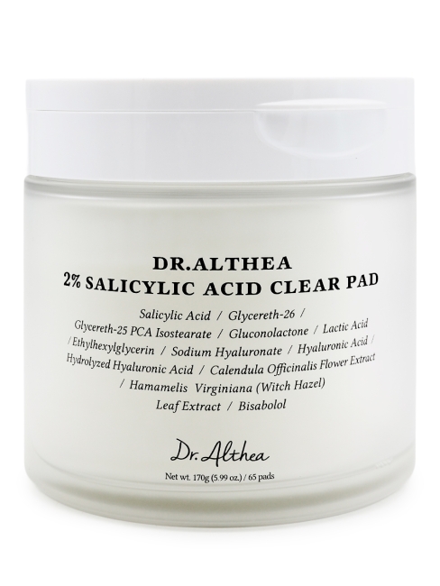 Dr. Althea Отшелушивающие тонер-пэды с салициловой кислотой 2% Salicylic Acid Clear Pad 65 шт., 170 г