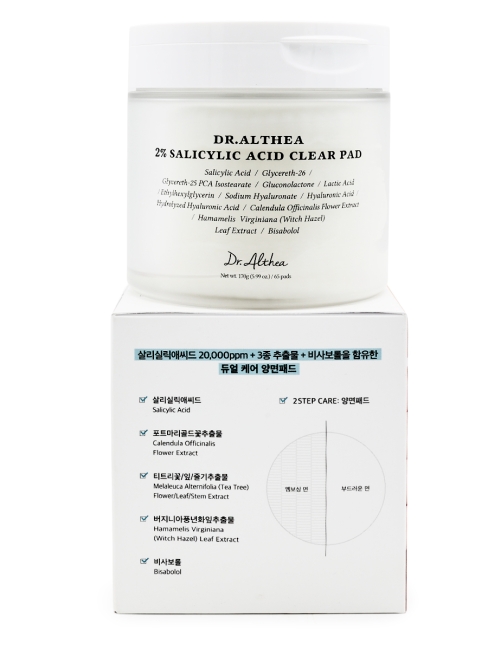 Dr. Althea Отшелушивающие тонер-пэды с салициловой кислотой 2% Salicylic Acid Clear Pad 65 шт., 170 г