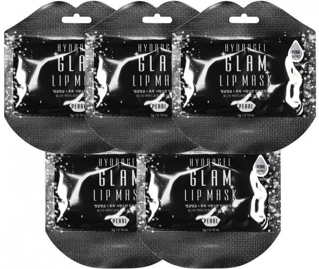 Beauugreen Гидрогелевые патчи для губ с жемчугом Hydrogel Glam Lip Mask Pearl, 5 шт*3 г