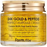 Farmstay 24K Gold & Peptide Perfect Ampoule Cream Ампульный крем с золотом и пептидами, 80 мл