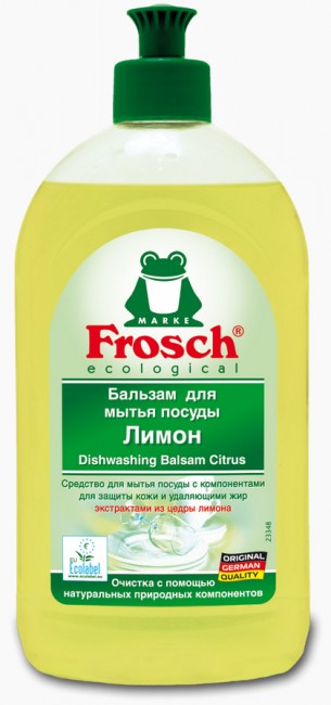 Frosch Бальзам для мытья посуды Лимон, 500 мл. Frosch Бальзам для мытья посуды Лимон, 500 мл.