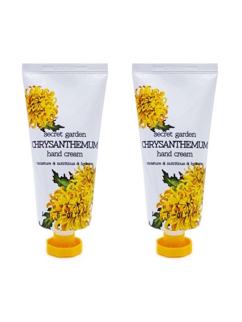Jigott Комплект кремов для рук с экстрактом Хризантемы Secret Garden Chrysantheum Hand Cream, 2 шт * 100 мл