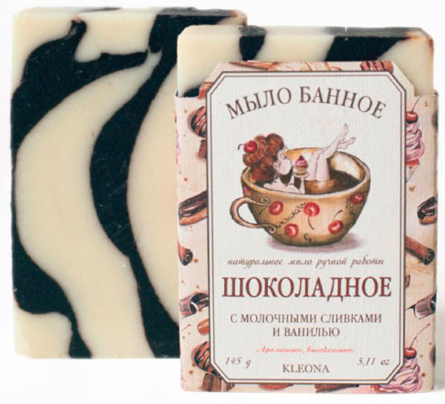 Kleona Мыло кусковое банное Шоколадное, 145 г Kleona Мыло кусковое банное Шоколадное, 145 г