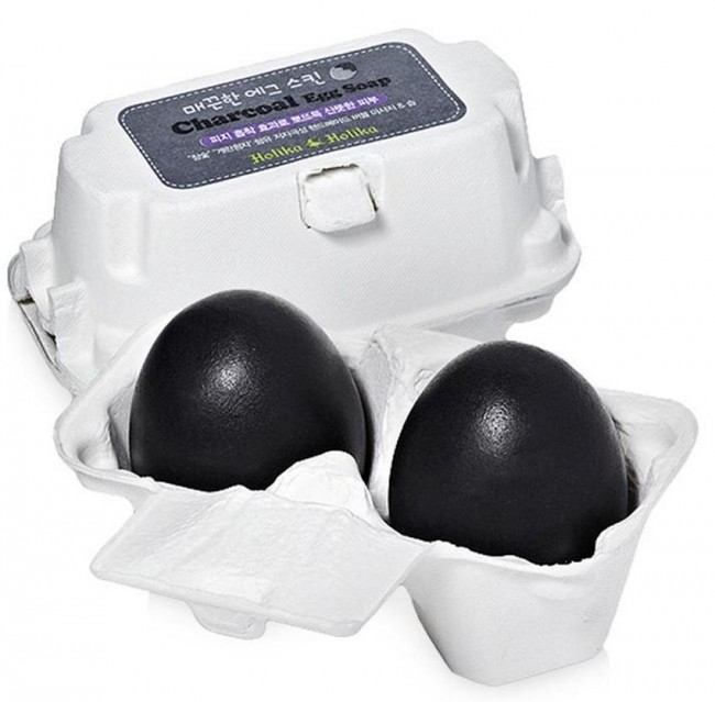 Holika Holika Charcoal Egg Soap Мыло-маска для лица с углем, 2x50 г