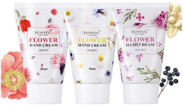 EUNYUL Flover Набор кремов для рук (сирень,хризантема, роза и сирень) 3х50 мл EUNYUL Flover Набор кремов для рук (сирень,хризантема, роза и сирень) 3х50 мл
