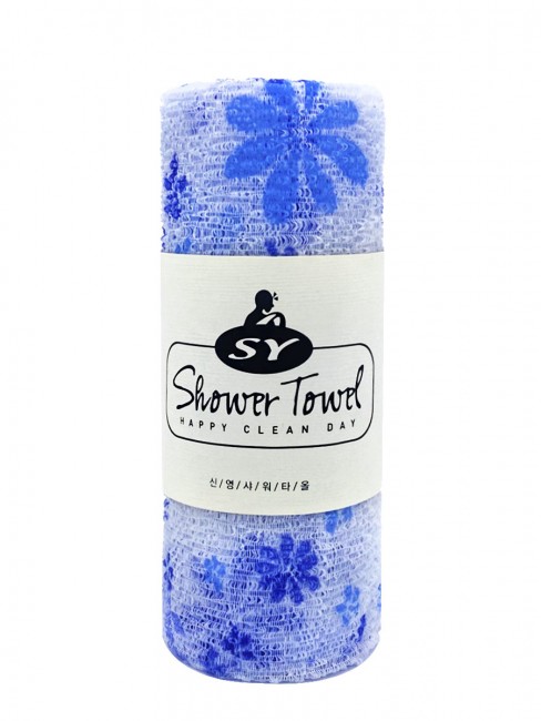 ShinYoung Массажная мочалка полотенце для глубокого очищения кожи и профилактики целлюлита "Цветочек" Blue, 98х30 см ShinYoung Массажная мочалка полотенце для глубокого очищения кожи и профилактики целлюлита "Цветочек" Blue, 98х30 см
