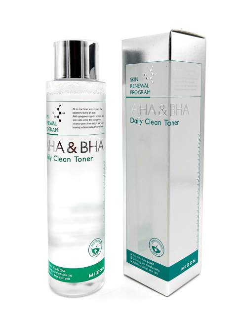 MIZON Тоник-пилинг с фруктовыми кислотами AHA & BHA Daily Clean Toner, 150 мл MIZON Тоник-пилинг с фруктовыми кислотами AHA & BHA Daily Clean Toner, 150 мл