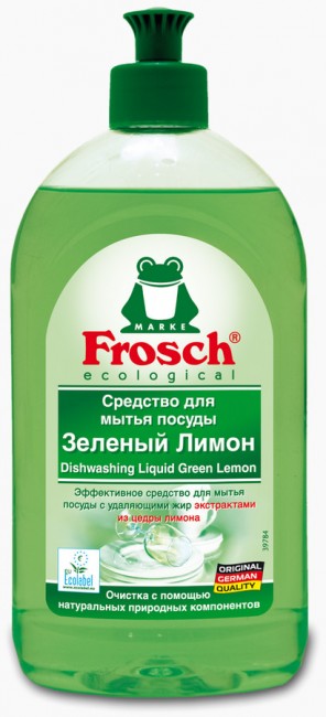 Frosch Средство для мытья посуды Зеленый лимон, 500 мл Frosch Средство для мытья посуды Зеленый лимон, 500 мл