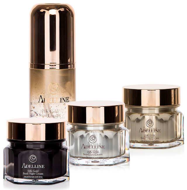Adelline 24K Gold Snail 4 Set Набор средств с золотом и слизью улитки, 100 г + 100 г + 50 г + 50 г