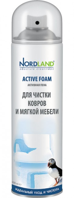 Nordland Активная пена для чистки ковров и обивки мебели из ткани, 600 мл Nordland Активная пена для чистки ковров и обивки мебели из ткани, 600 мл