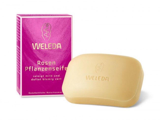 Weleda Розовое растительное мыло, 100 г Weleda Розовое растительное мыло, 100 г