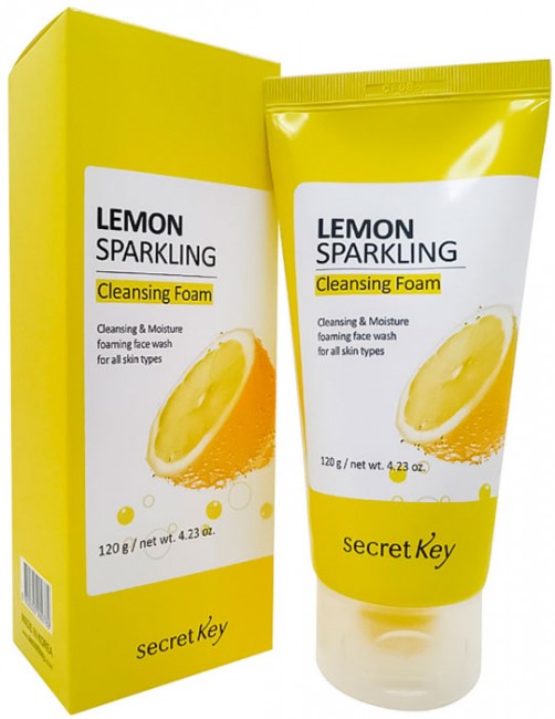 Secret Key Lemon Sparkling Cleansing Foam Очищающая пенка для умывания на газированной воде с лимоном, 120 г
