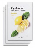 MISSHA Pure Source Cell Sheet Mask Lemon Тканевая маска для лица с лимоном, 21 г