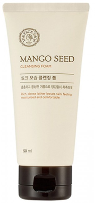 THE FACE SHOP Mango Seed Cleansing Foam Увлажняющая пенка для умывания с маслом манго, 50 мл