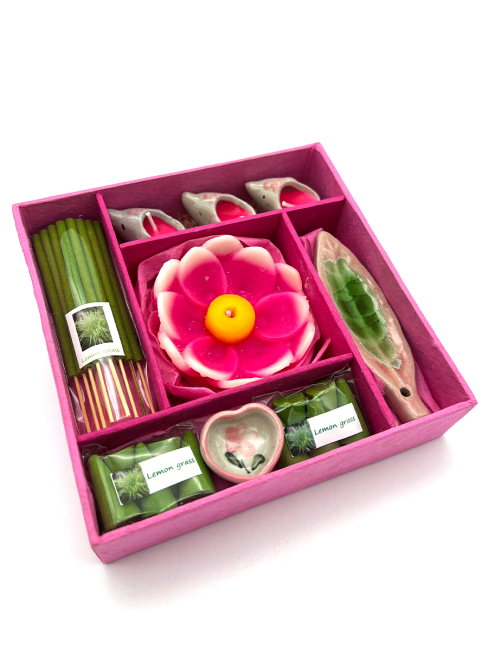 EcoBioLife Арома-набор Лемограсс из 9 предметов розовый Lemon Grass Aroma Set Pink