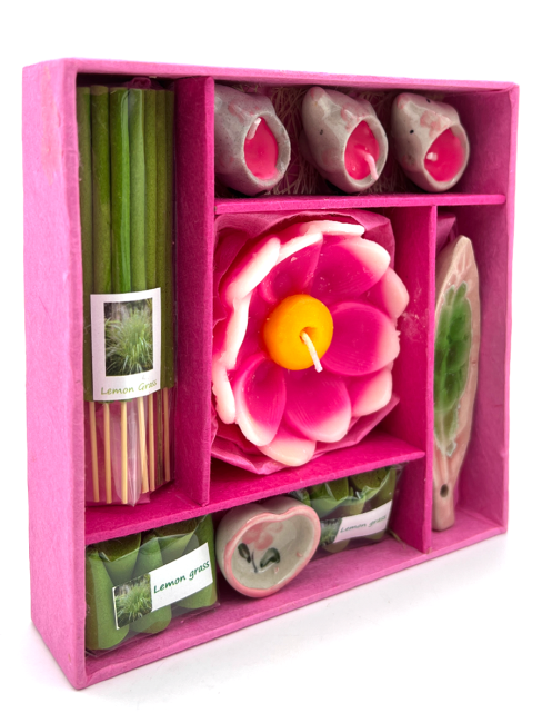 EcoBioLife Арома-набор Лемограсс из 9 предметов розовый Lemon Grass Aroma Set Pink
