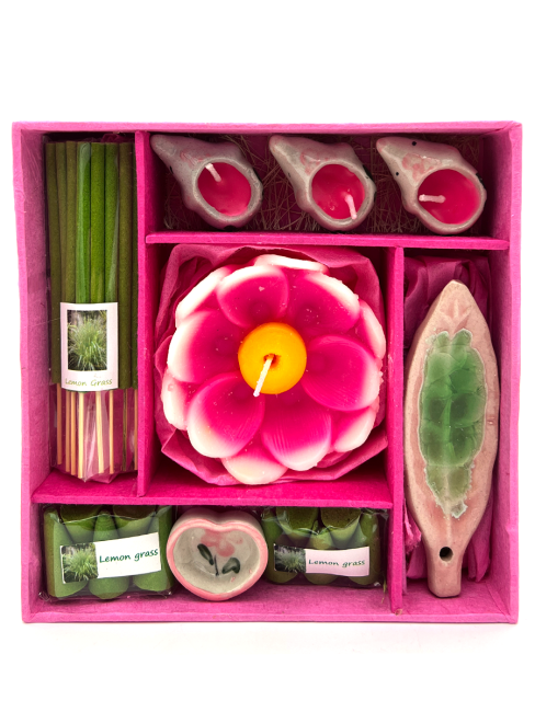 EcoBioLife Арома-набор Лемограсс из 9 предметов розовый Lemon Grass Aroma Set Pink