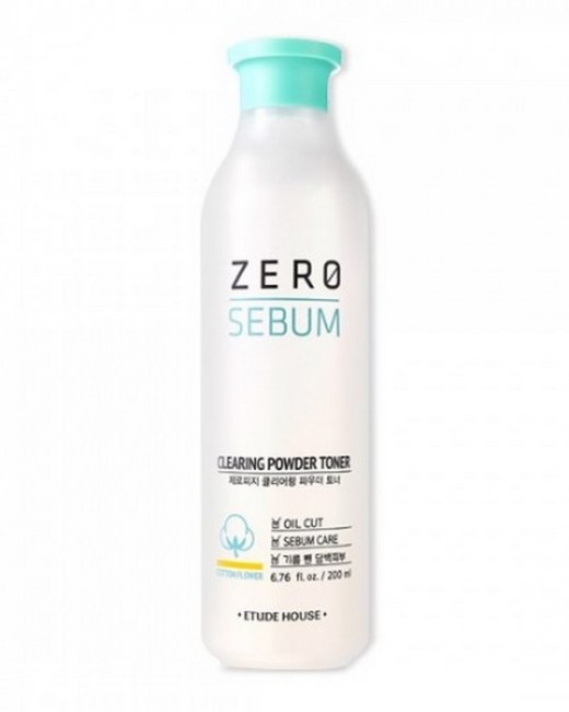 ETUDE HOUSE Zero Sebum Clearing Powder Toner Двухфазный регулирующий тоник для проблемной кожи, 200 мл ETUDE HOUSE Zero Sebum Clearing Powder Toner Двухфазный регулирующий тоник для проблемной кожи, 200 мл