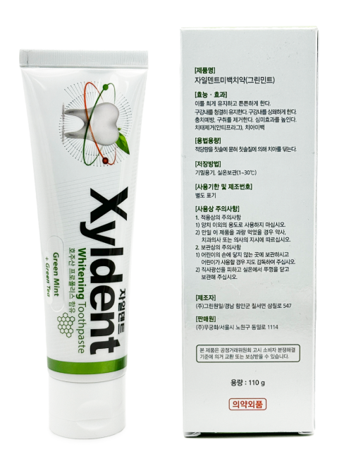 Mukunghwa Отбеливающая гелевая зубная паста Зеленый чай и Прополис Xyldent, 110 г