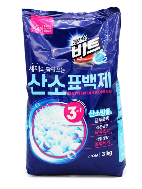 LION Кислородный отбеливатель пятновыводитель Beat O2 Oxygen Bleach 3 in 1, 3000 г
