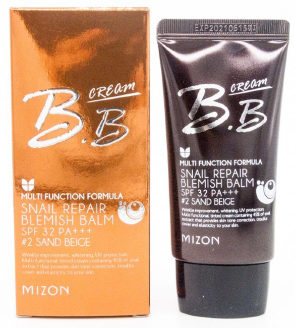 MIZON Snail Repair Blemish Balm SPF 32 PA++ #02 Sаnd Beige ББ крем с муцином улитки, 50 мл MIZON Snail Repair Blemish Balm SPF 32 PA++ #02 Sаnd Beige ББ крем с муцином улитки, 50 мл
