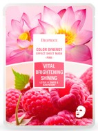 Deoproce Color Synergy Effect Sheet Mask Pink Маска тканевая на основе цветов лотоса и малины, 20 г