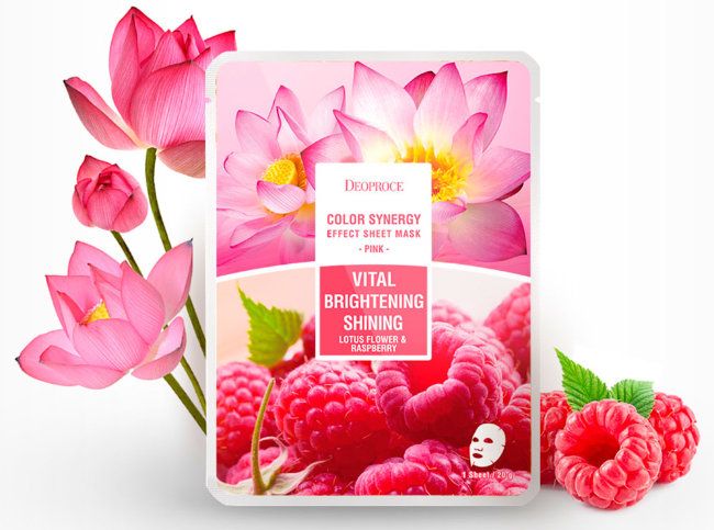 Deoproce Color Synergy Effect Sheet Mask Pink Маска тканевая на основе цветов лотоса и малины, 20 г Deoproce Color Synergy Effect Sheet Mask Pink Маска тканевая на основе цветов лотоса и малины, 20 г