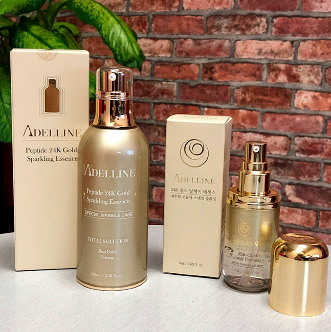 Adelline Peptide Sparkling Essence Увлажняющая сыворотка с пептидами и коллоидным золотом 24К, 100 мл Adelline Peptide Sparkling Essence Увлажняющая сыворотка с пептидами и коллоидным золотом 24К, 100 мл
