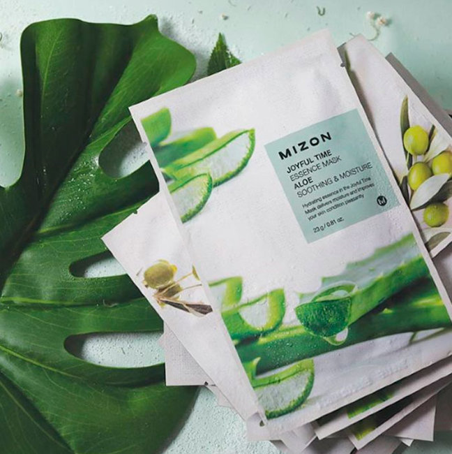 MIZON Joyful Time Essence Mask Aloe Тканевая маска с экстрактом алоэ, 23 г