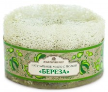 Kleona Мыло кусковое с люфой Береза, 140 г