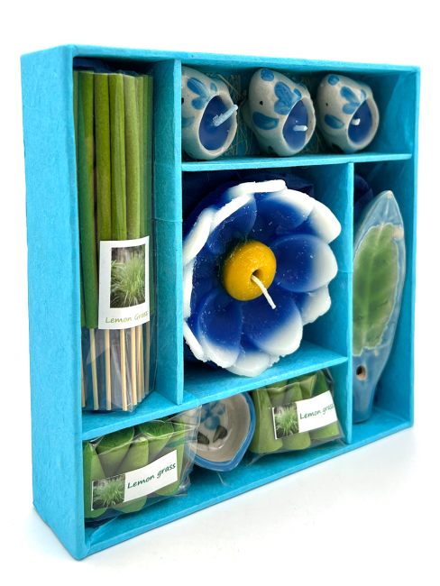 EcoBioLife Арома-набор Лемограсс из 9 предметов голубой Lemon Grass Aroma Set Blue