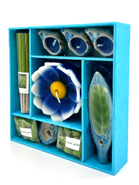 EcoBioLife Арома-набор Лемограсс из 9 предметов голубой Lemon Grass Aroma Set Blue