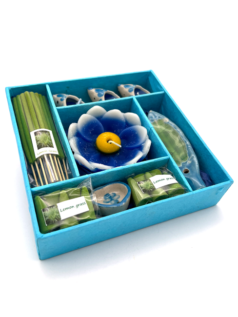 EcoBioLife Арома-набор Лемограсс из 9 предметов голубой Lemon Grass Aroma Set Blue