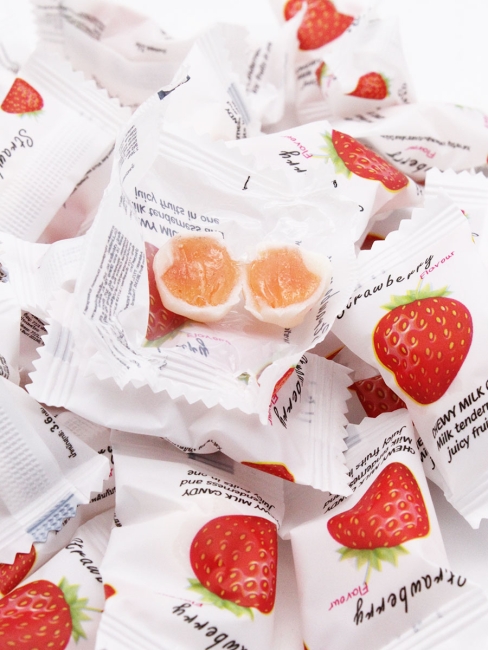 Fru Ti Mi Молочные ириски с желейной начинкой Клубника Chewy Milk Candy With Fruit Jelly Strawberry, 320 гр Fru Ti Mi Молочные ириски с желейной начинкой Клубника Chewy Milk Candy With Fruit Jelly Strawberry, 320 гр