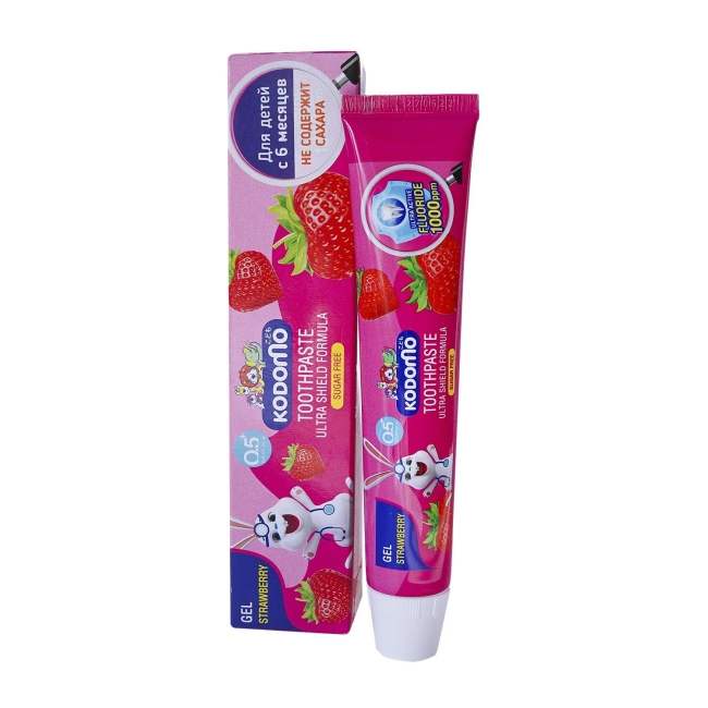 LION Зубная паста детская гелевая Клубника Kodomo Gel Baby Toothpaste, 40 г