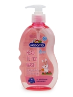 LION Детский гель для душа с 0 лет "От макушки до пяточек" с алоэ и камелией Kodomo Pink Hanabaki, 400 мл