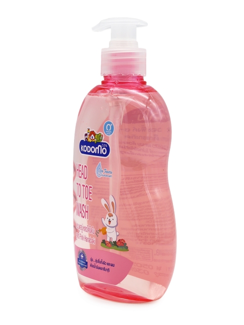 LION Детский гель для душа с 0 лет "От макушки до пяточек" с алоэ и камелией Kodomo Pink Hanabaki, 400 мл