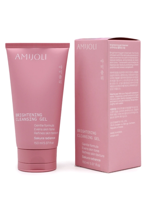 AMIJOLI Гель для умывания лица и выравнивания тона кожи с сакурой Brightening Gel Cleanser Sakura, 150 мл