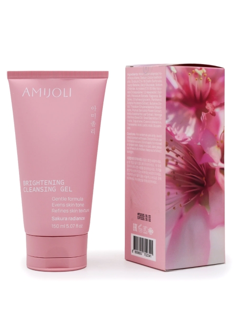 AMIJOLI Гель для умывания лица и выравнивания тона кожи с сакурой Brightening Gel Cleanser Sakura, 150 мл