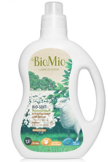 BioMio Кондиционер для белья с Корицей и экстрактом хлопка, 1,5 л