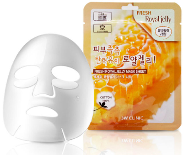 3W Clinic Тканевая маска с маточным молочком Fresh Royal Jelly Mask Sheet, 23 мл 3W Clinic Тканевая маска с маточным молочком Fresh Royal Jelly Mask Sheet, 23 мл