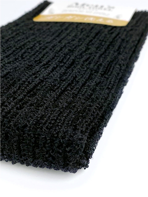 Lec Мочалка для мужчин особо жесткая Черная Mens Body Towel Black (24 см х 100 см), 1 шт