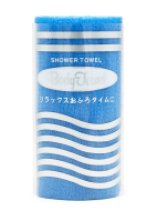 Sungbo Cleamy Мочалка для тела с плетением «Волна» в рулоне мягкая Голубая Roll-Wave Shower Towel Blue 28х95 см, 1 шт